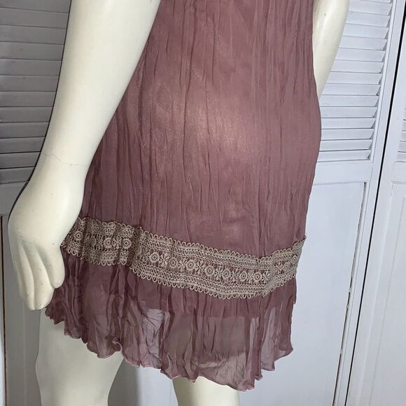 Vintage Y2K Double Layered Chiffon Crochet Knit Dress Medium - Picture 11 of 15
